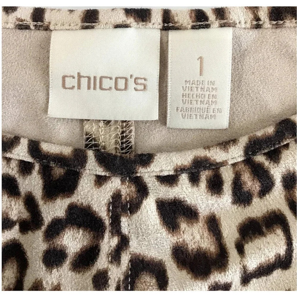 Chicos Womens size 1 8 US M Animal Print 3/4 Sleeves - Picture 4 of 9